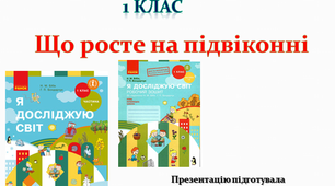 1 клас НУШ. Я досліджую світ. Презентація на тему "Що росте на підвіконні"