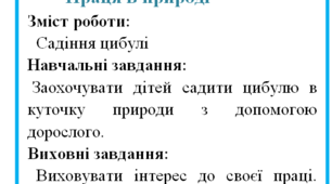 Картотека "Організація трудової діяльності для дітей 2 молодшої групи" частина 1.