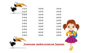 Математика, 1 клас, навички самоконтролю під час усних обчислень