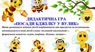 ДИДАКТИЧНА ГРА «ПОСАДИ БДЖІЛКУ У ВУЛИК»