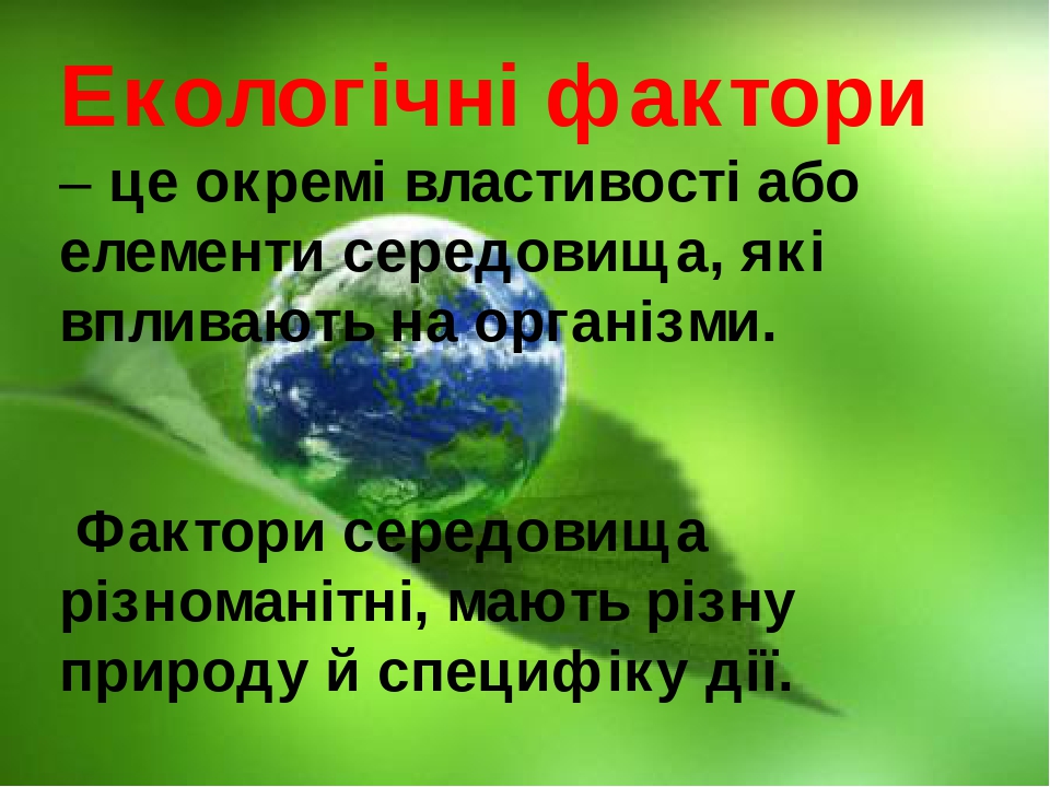 Презентація " Екологічні чинники"