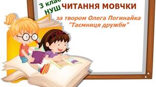 Діагностична робота "Робота з літературним твором" -  за твором Олега Погинайка "Таємниця дружби"