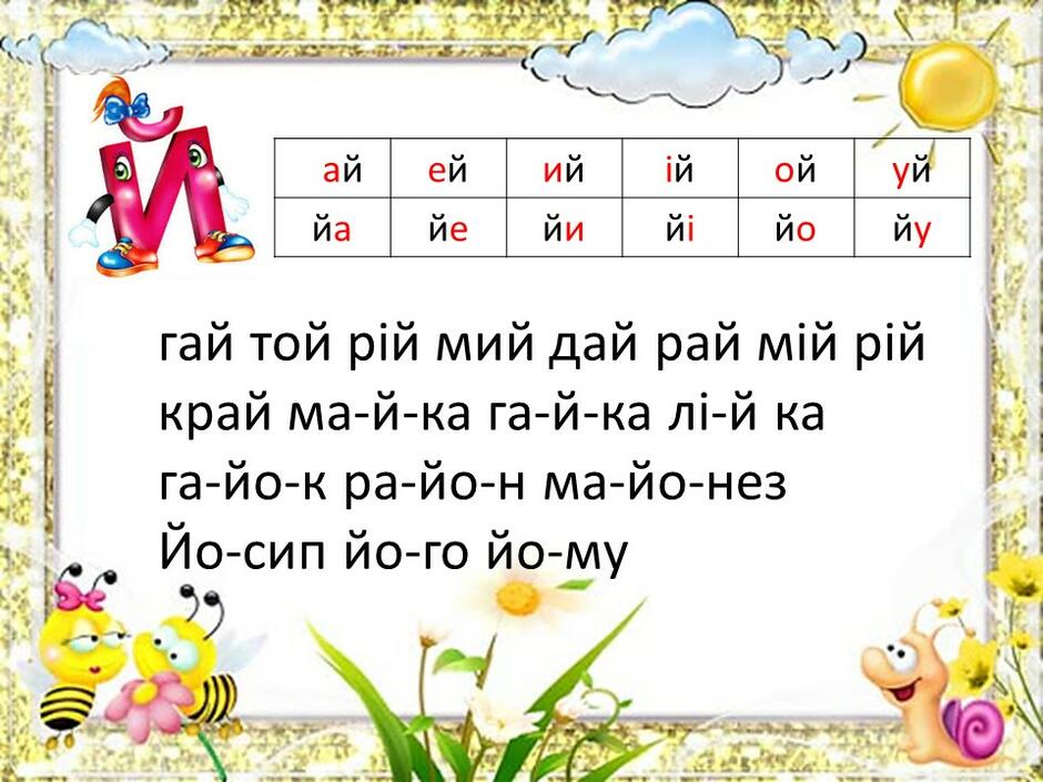 Картки для розчитування на уроках читання