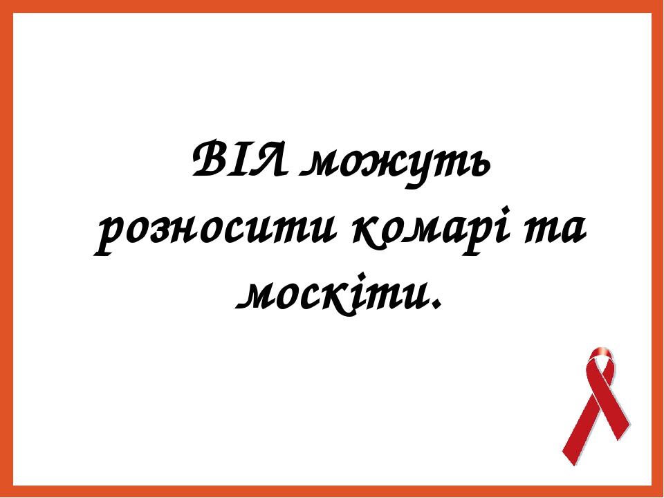 ВІЛ можуть розносити комарі та москіти.