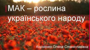 Мак – рослина українського народу