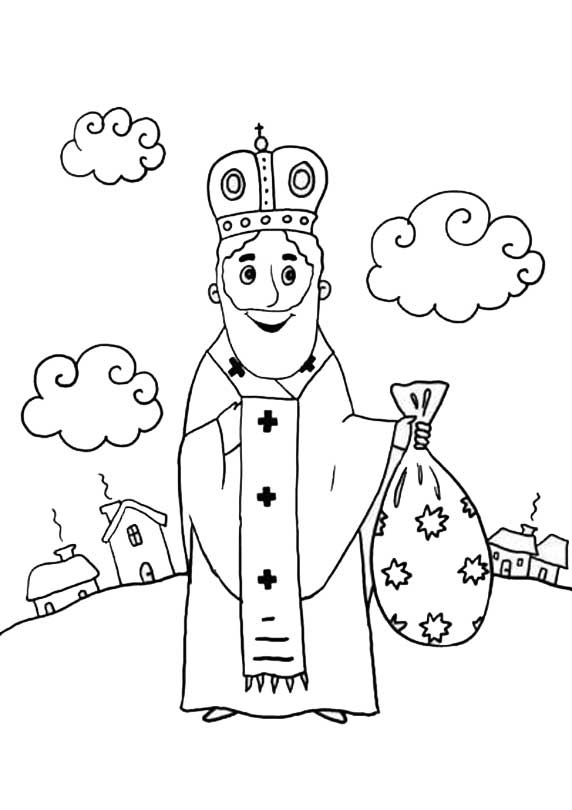 Святий миколай розмальовка