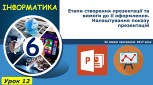 Етапи створення презентації та вимоги до її оформлення. Налаштування показу презентацій