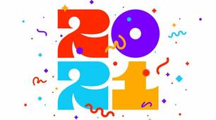 Розтяжка - напис "З НОВИМ РОКОМ 2021"