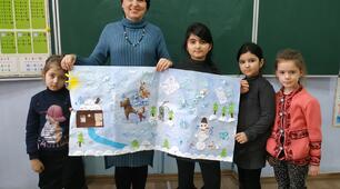 Конспект заняття з образотворчого мистецтва з учнями групи продовженого дня  на тему ,,Зима"