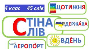 Стіна слів 4 клас