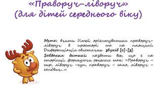 Дидактична гра «Праворуч-ліворуч» (для дітей середнього віку)