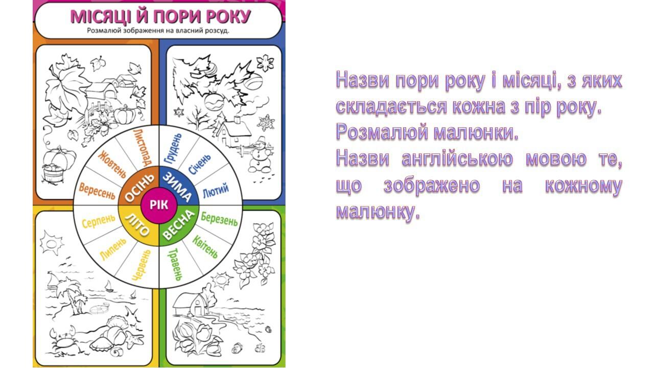 Презентація "Пори року і місяці. Seasons & Months" | Презентація ...