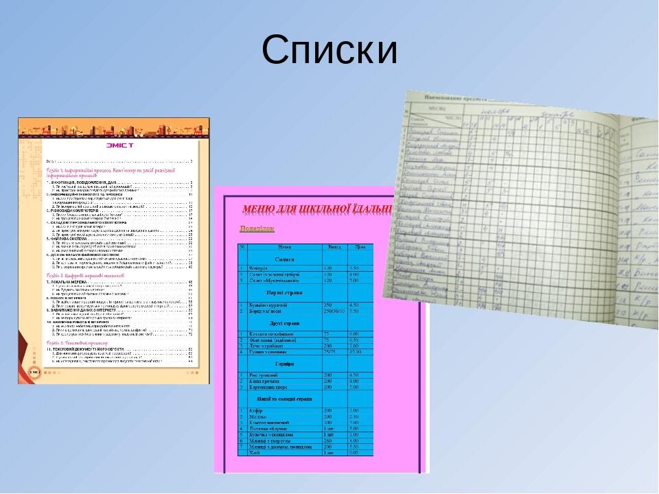 Списки
