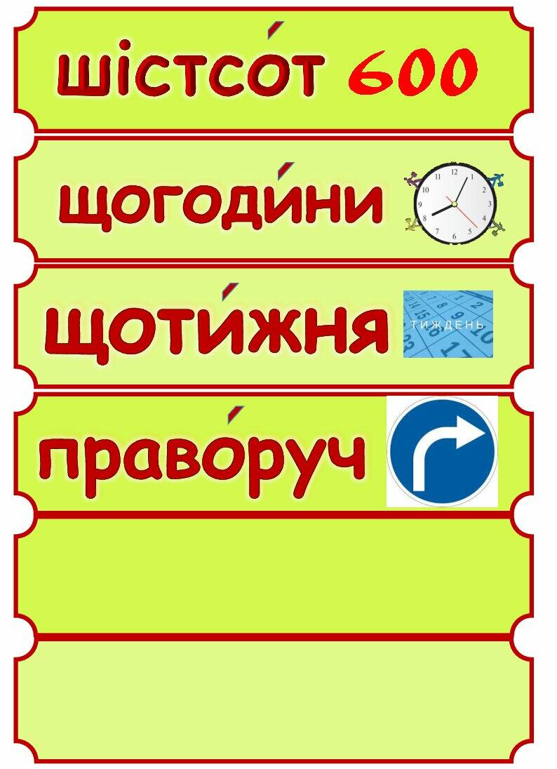 Словникові слова 4 клас | Інші методичні матеріали. Українська мова