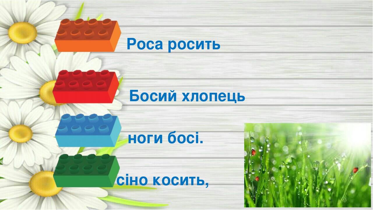 Босий хлопець сіно косить, Роса росить ноги босі.