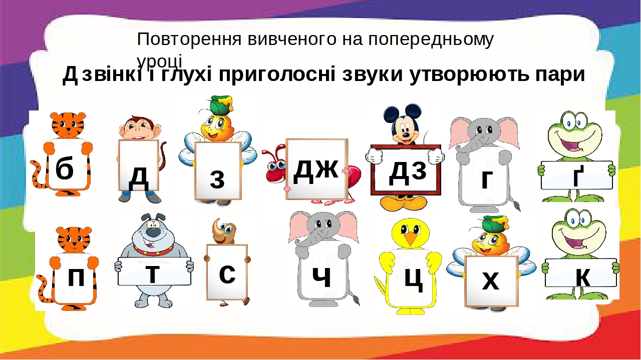 Презентація .Глухі та дзвінкі приголосні.