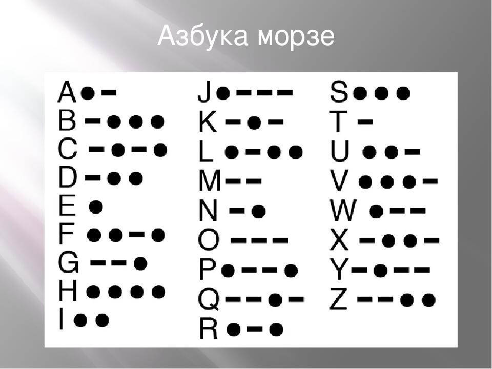 Расшифровка азбуки морзе по фото