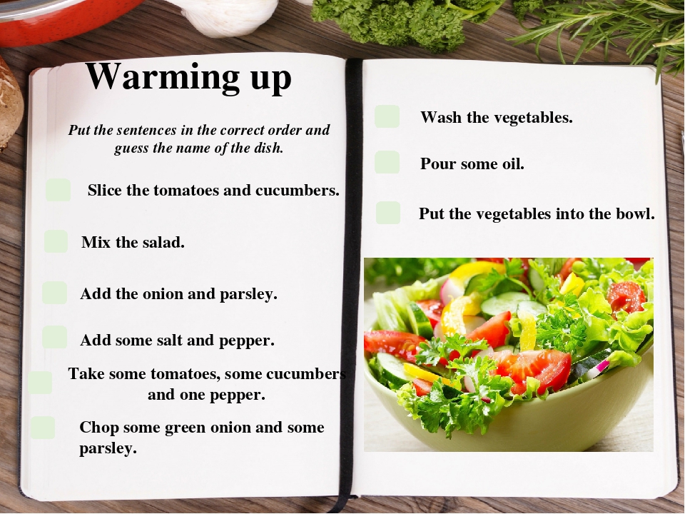 Презентація "Cooking food. The rules of place sitting"