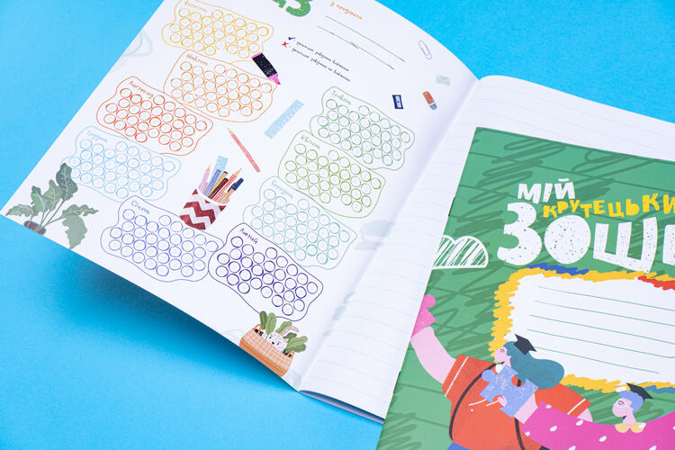 Зошит у лінію. 5 штук по 12 аркушів.