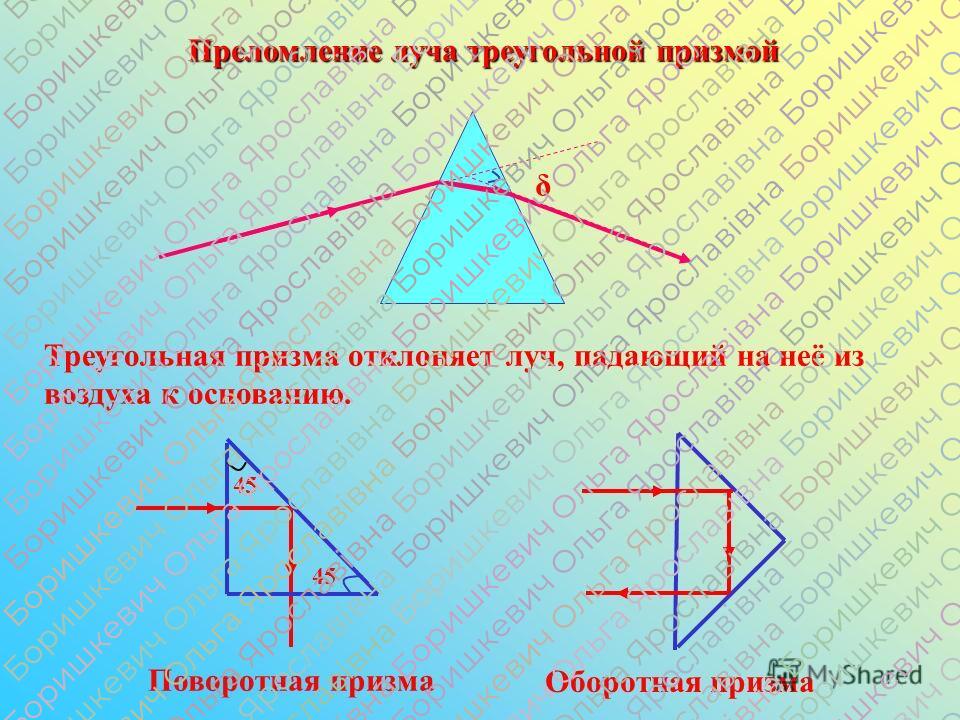 На каком рисунке правильно изображен ход светового луча через треугольную стеклянную призму