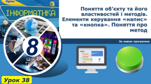 Поняття об’єкту та його властивостей і методів. Елементи керування «напис» та «кнопка». Поняття про метод  
