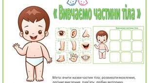 Дидактична гра « Вивчаємо частини тіла »