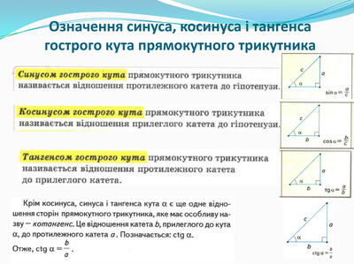 Результат пошуку зображень за запитом тангенс гострого кута прямокутного трикутника 8 клас