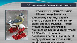Презентація до твору В. О. Сухомлинського "Сонячний день узимку"