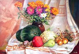 Картинки по запросу "натюрморт овочів, фруктів картина"