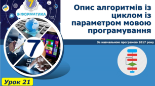 Опис алгоритмів із циклом із параметром мовою програмування