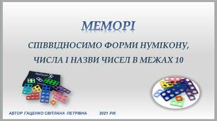 "Меморі". Співвідносимо форми Нумікону, числа і назви чисел