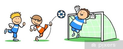 Fototapete Gruppe kinder beim fußball spielen • Pixers® - Wir leben, um zu verändern