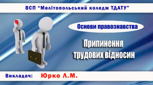 Навчально-методичне забезпечення заняття з правознавства на тему «Припинення трудових відносин"