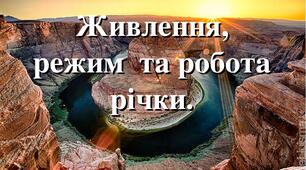 Презентація до уроку географії у 6 класі "Живлення , режим та робота річки"