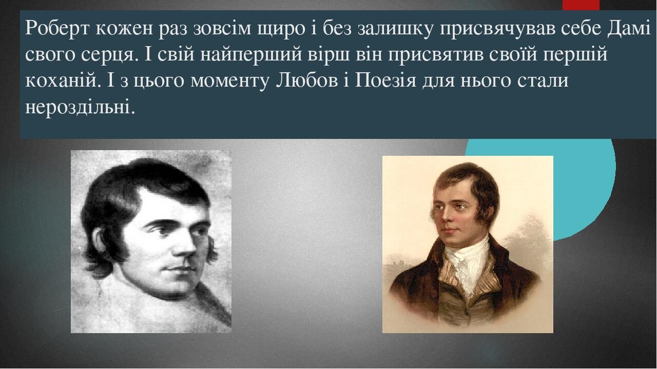 Роберт бернс урок в 7 классе презентация