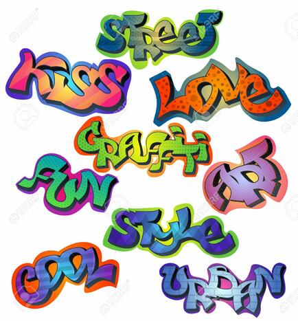 Palabras Pintada Establecidos Con Beso Arte Callejero Amor Estilo Divertido Fresco Urbana Ilustración Vectorial Aislado Ilustraciones Vectoriales, Clip Art Vectorizado Libre De Derechos. Image 33848058.