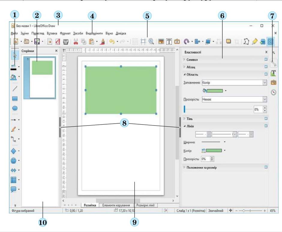 Графический редактор для рисования схем. План комнаты в LIBREOFFICE draw. Вкажіть на піктограму векторного графічного редактора LIBREOFFICE draw..