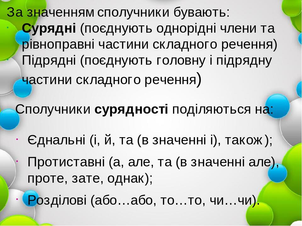 Презентація до теми "Сполучник"