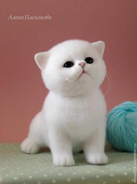 Ярмарка Мастеров - ручная работа, handmade | Felt cat, Needle felted animals, Felt animals