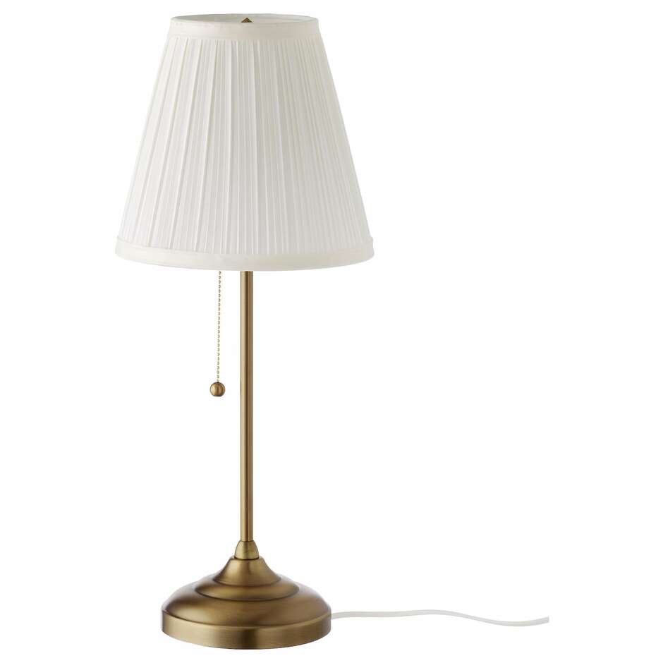 ÅRSTID Table lamp with LED bulb, brass, white - IKEA
