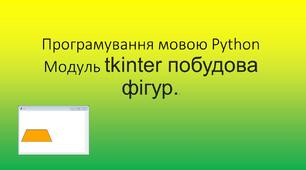 Презентація "Програмування мовою Python Модуль tkinter побудова фігур." 8 клас