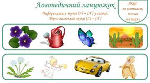 "Логопедичний ланцюжок". Логопедична відео - гра. Диференціація звуків [Л] - [Л'] у словах.