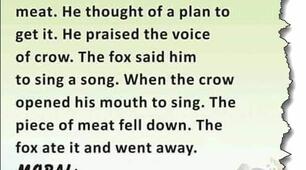 Reading  the fox and the meat.