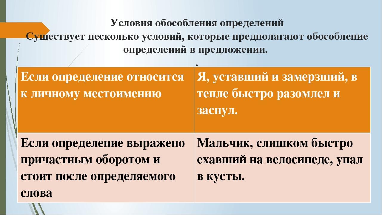 Укажите обособленные определения назовите причины обособления