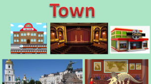 In the town. 