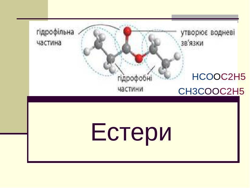 Презентація " Естери. Будова. Властивості. Добування. Застосування ...