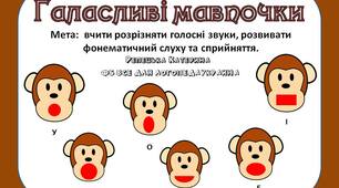Галасливі мавпочки ( гра на розрізнення голосних звуків)