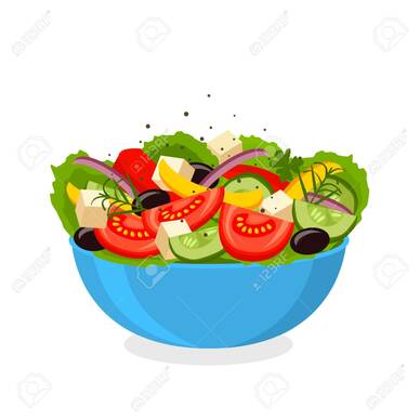Greek Salad. Flat Vector Illustration. Simple Cartoon Icon Design.. Royalty  Free Cliparts, Vectors, And Stock Illustration. Image 95448503.
