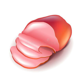 Ham on white vector stock vector. Illustration of ingredient - 66142396