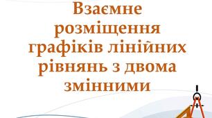 Презентація 7 клас. Взаємне розміщення графіків  лінійних рівняннь з двома змінними.